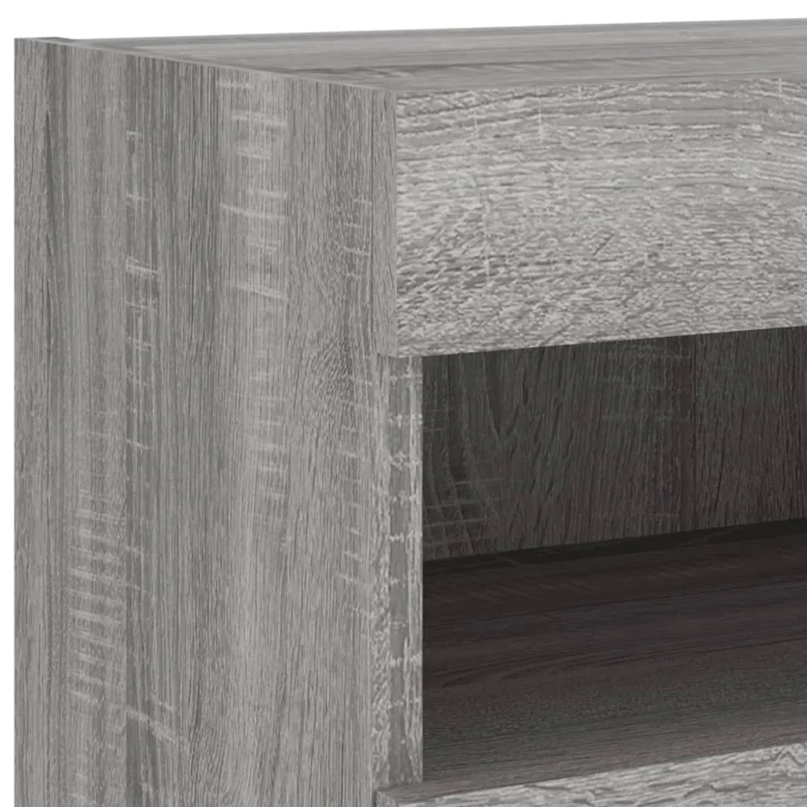 Meubles TV muraux et lumières LED 2pcs sonoma gris 80x30x40 cm - 11