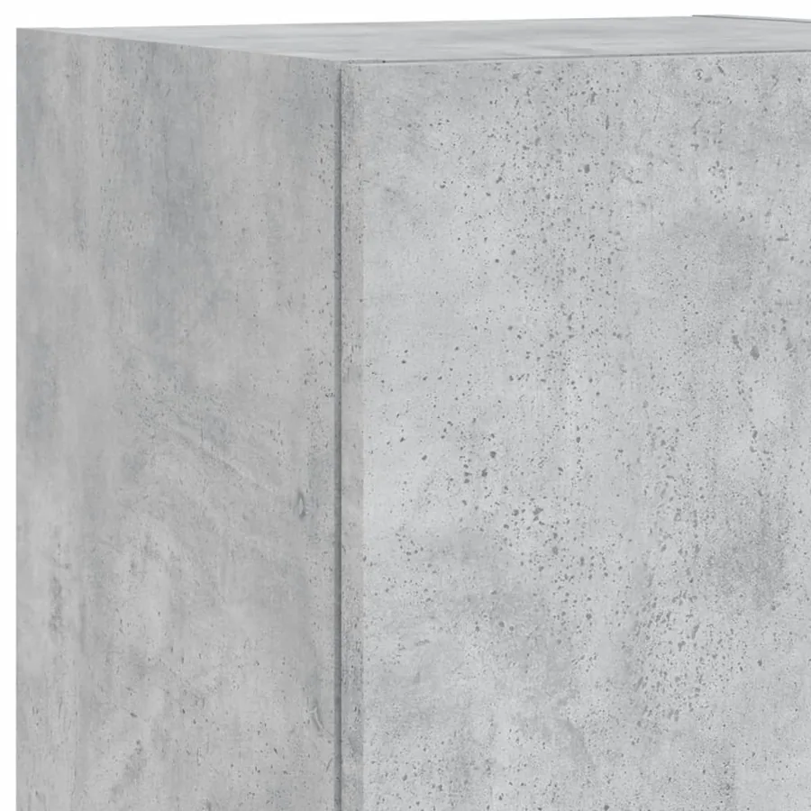 Unités murales TV avec LED 4 pcs gris béton bois d'ingénierie - 11