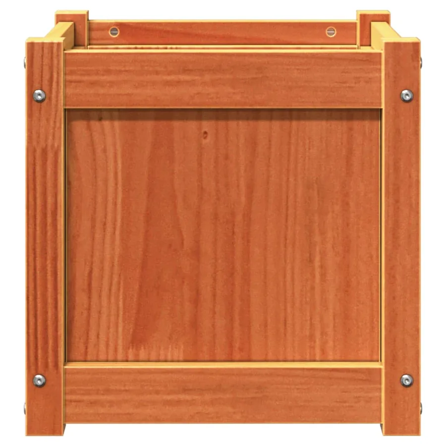 Jardinières 2 pcs cire marron bois de pin massif - 6