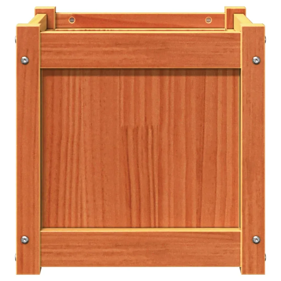 Jardinières 2 pcs cire marron bois de pin massif - 7