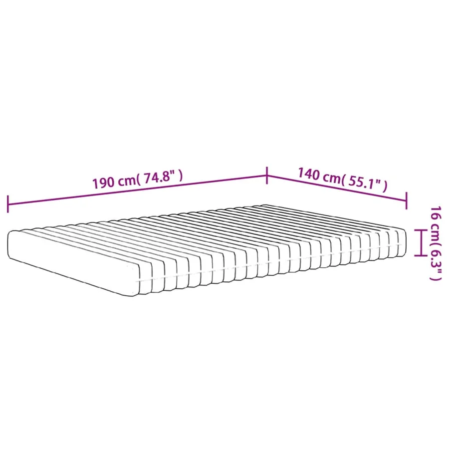 Matelas en mousse moyennement doux 140x190 cm - 9