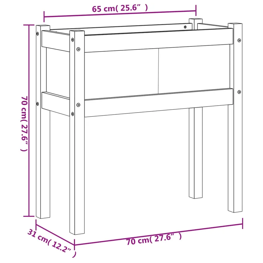 Jardinières et pieds cire marron 70x31x70 cm bois de pin massif - 11