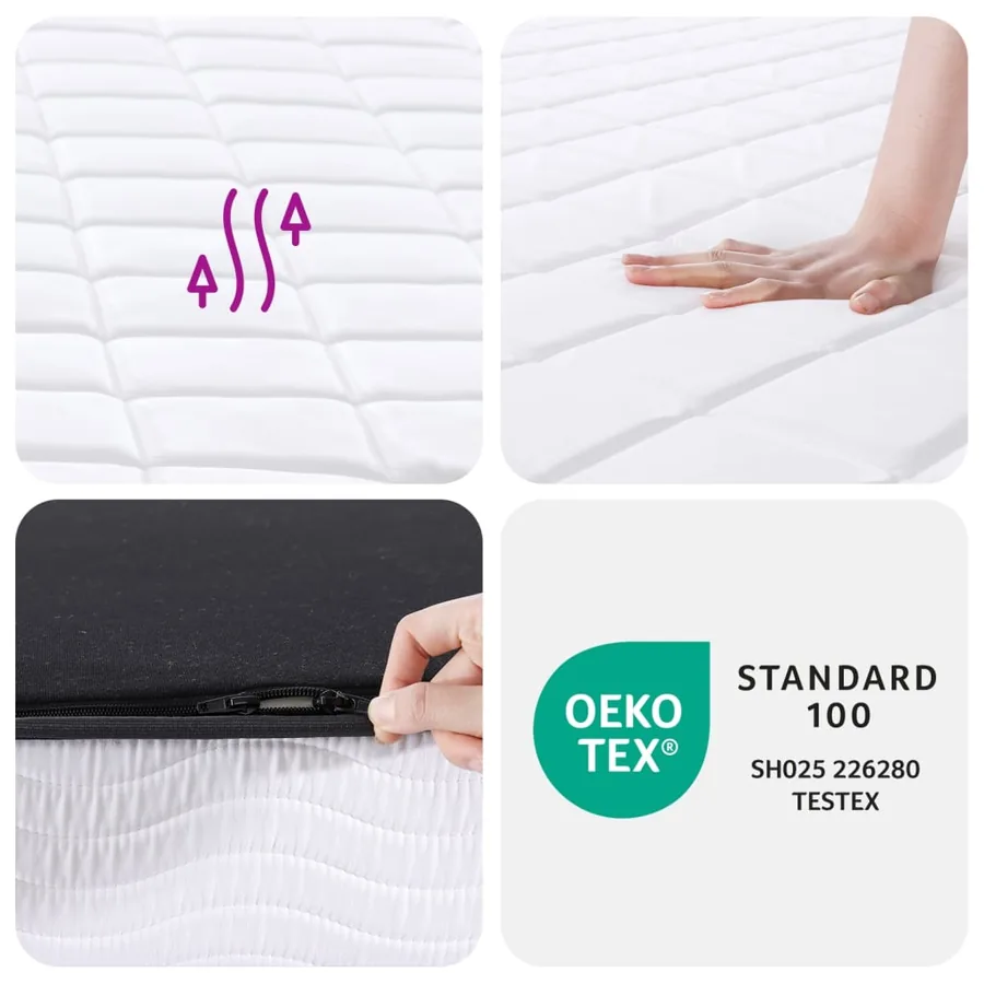 Matelas en mousse moyennement doux 80x200 cm - 8