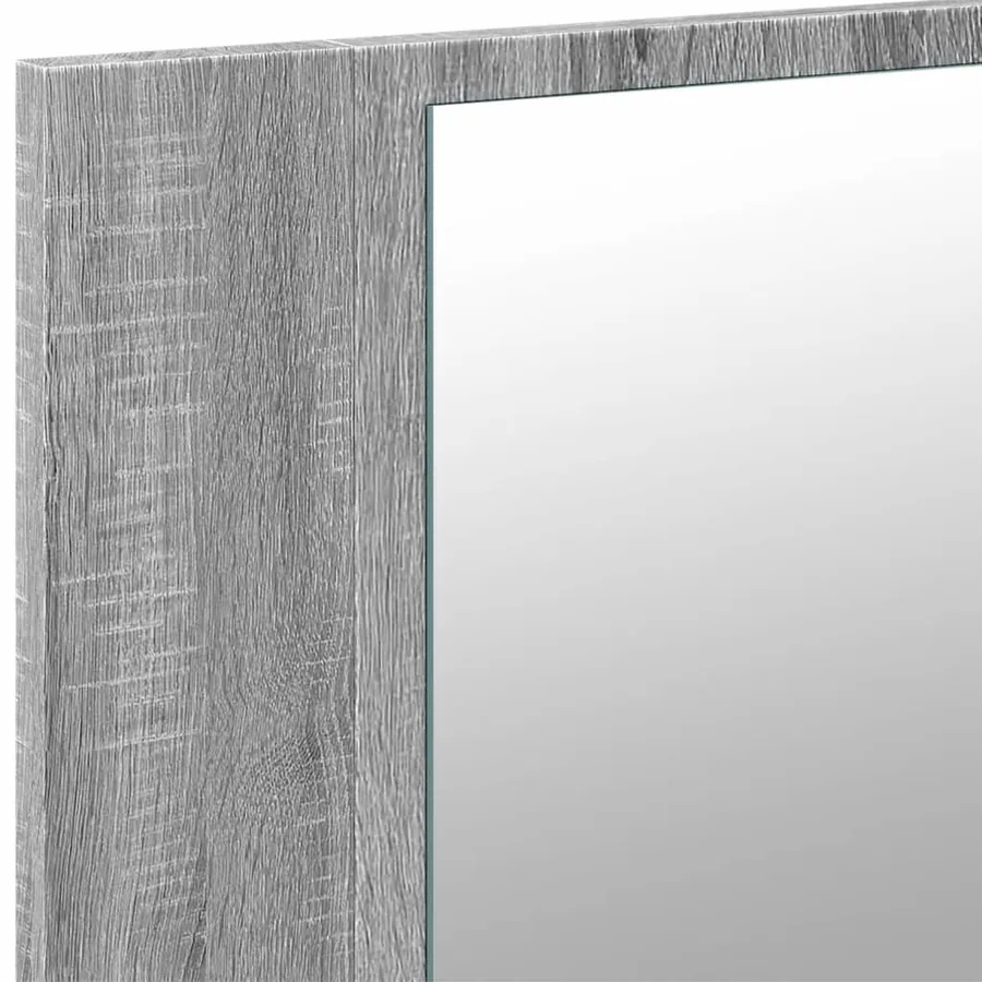 Armoire de salle de bain à miroir LED sonoma gris 80x12x45 cm - 10