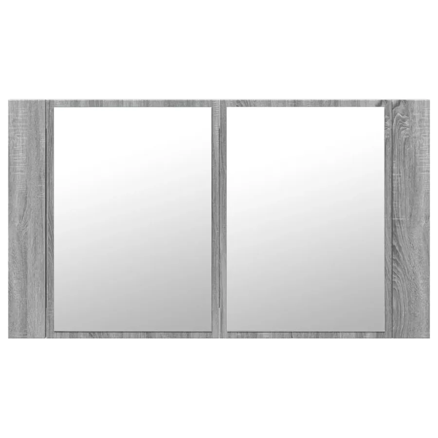 Armoire de salle de bain à miroir LED sonoma gris 80x12x45 cm - 7