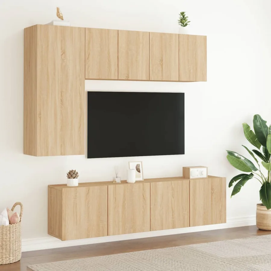 Meubles TV muraux 2 pcs chêne sonoma 60x30x41 cm - 3