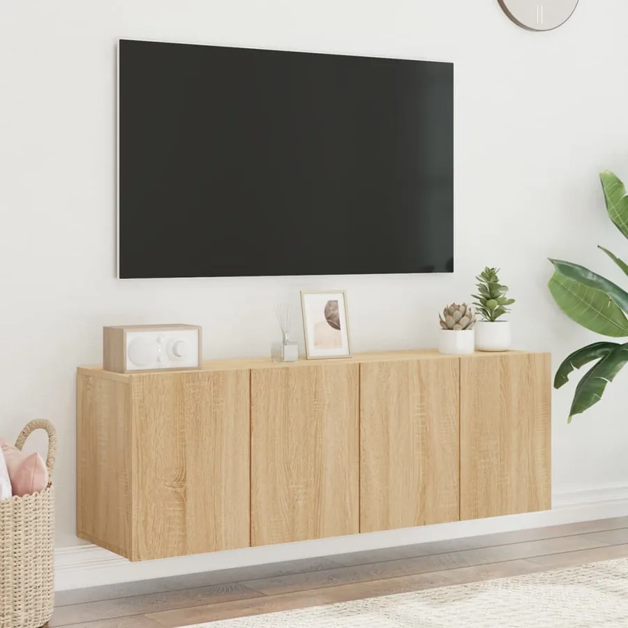 Meubles TV muraux 2 pcs chêne sonoma 60x30x41 cm - 4