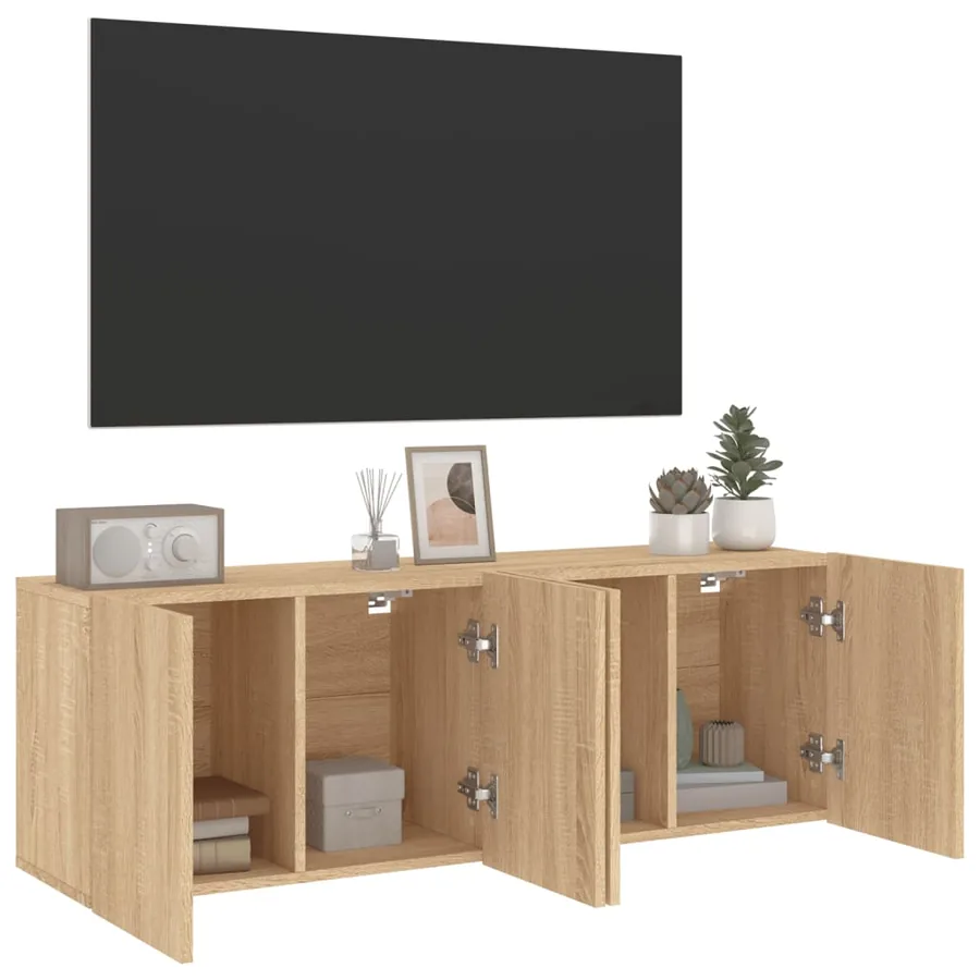 Meubles TV muraux 2 pcs chêne sonoma 60x30x41 cm - 5