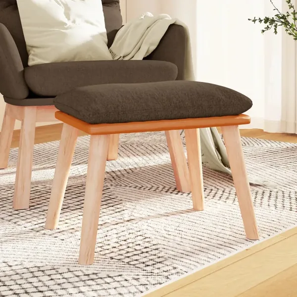 Repose-pied Marron 45x29,5x35 cm Tissu et similicuir
