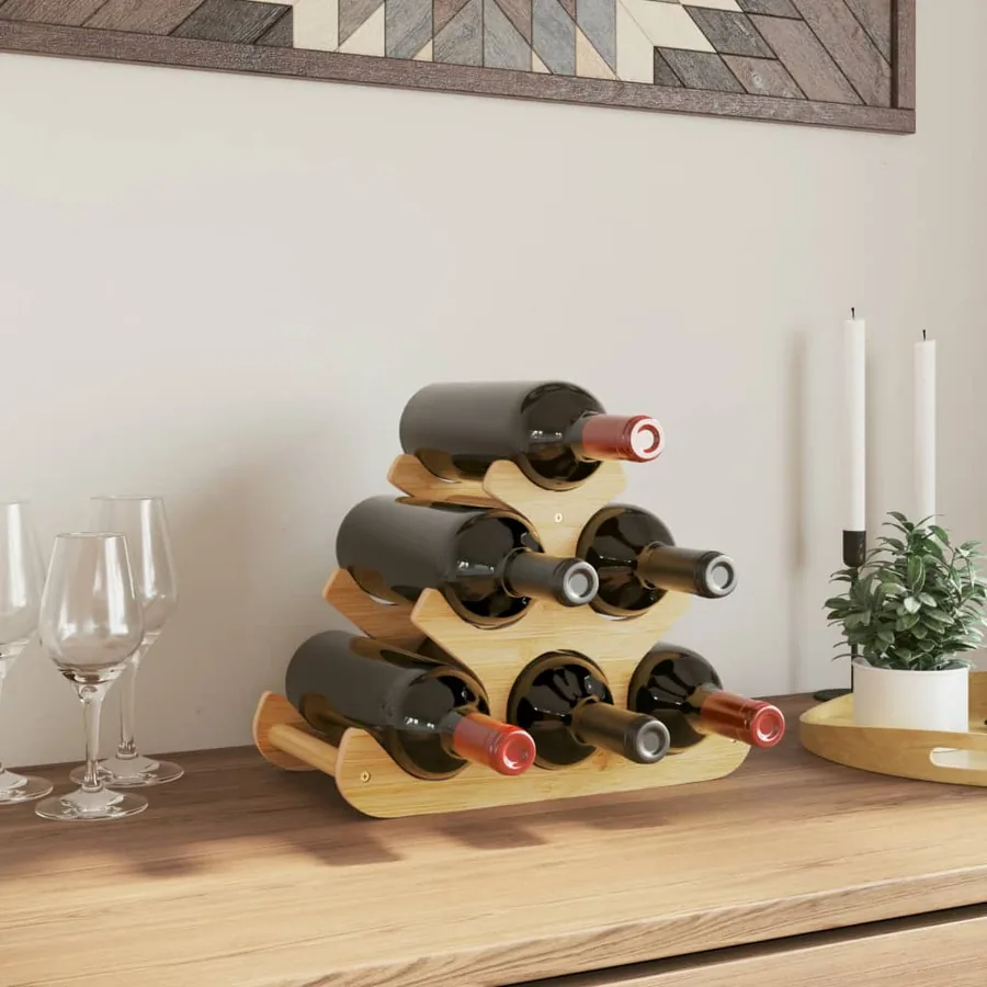 Casier à vin pour 6 bouteilles 35x18x25,5 cm bambou