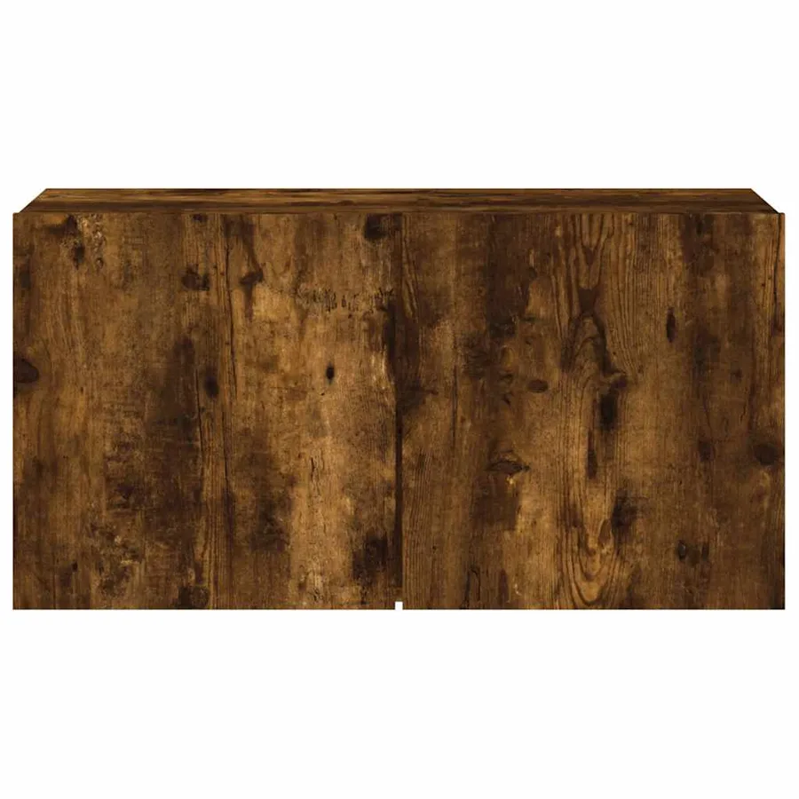 Meuble TV mural chêne fumé 80x30x41 cm - 6
