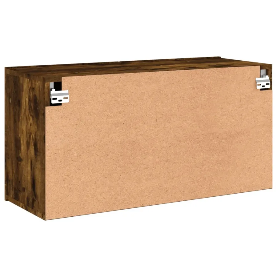 Meuble TV mural chêne fumé 80x30x41 cm - 8