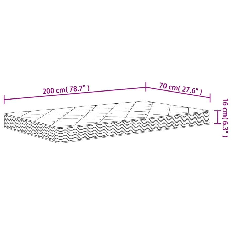 Matelas en mousse moyennement doux 70x200 cm - 9