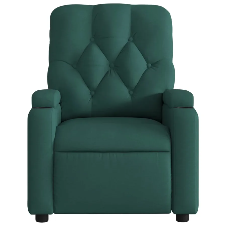 Fauteuil inclinable de massage vert foncé tissu - 7