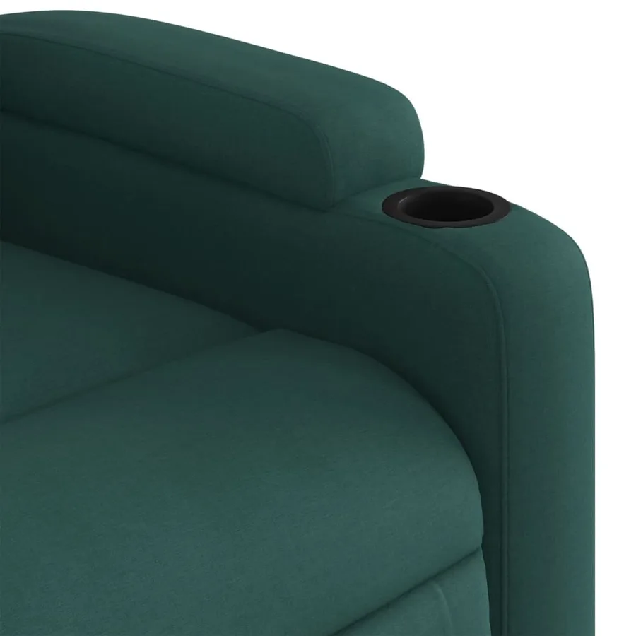 Fauteuil inclinable de massage vert foncé tissu - 9
