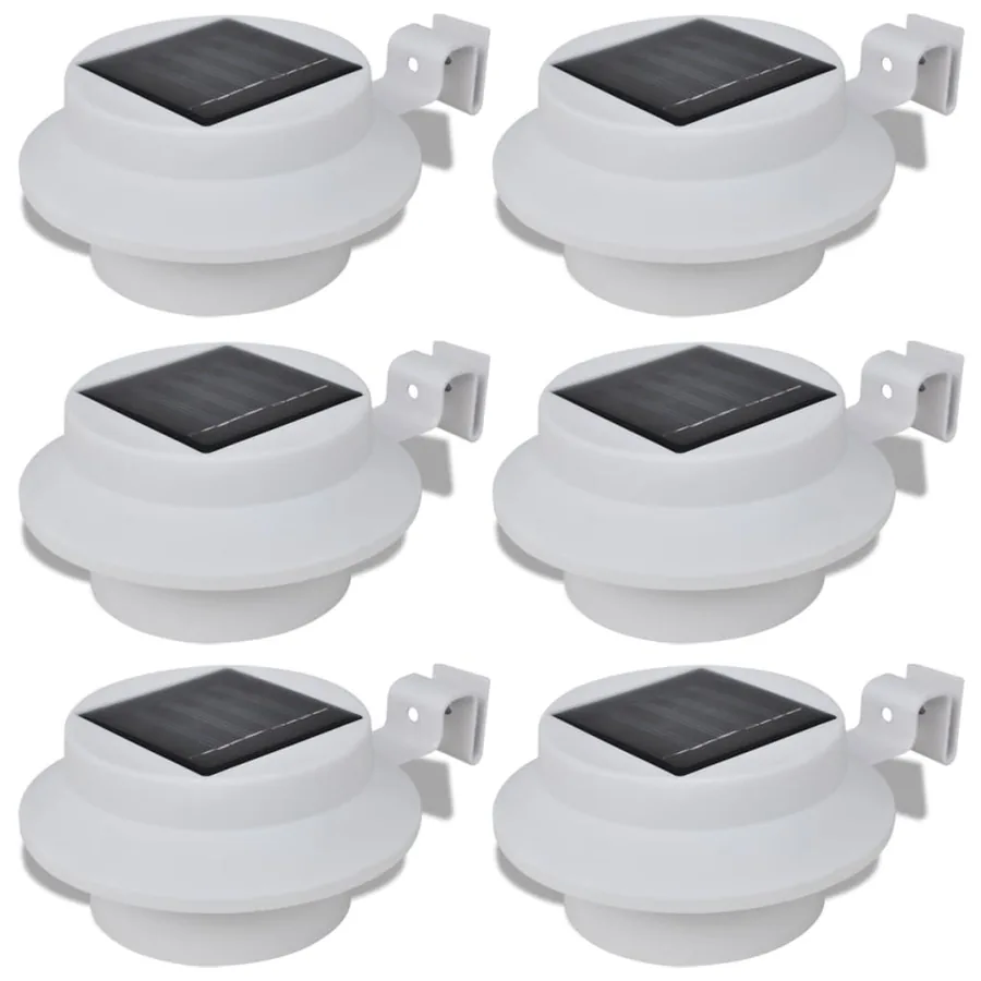 Lampes solaires 6 pcs pour clôture gouttière Blanc - 2