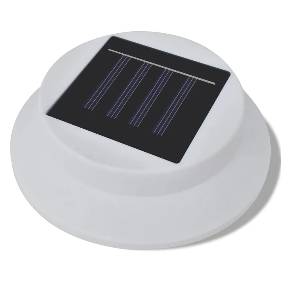 Lampes solaires 6 pcs pour clôture gouttière Blanc - 5