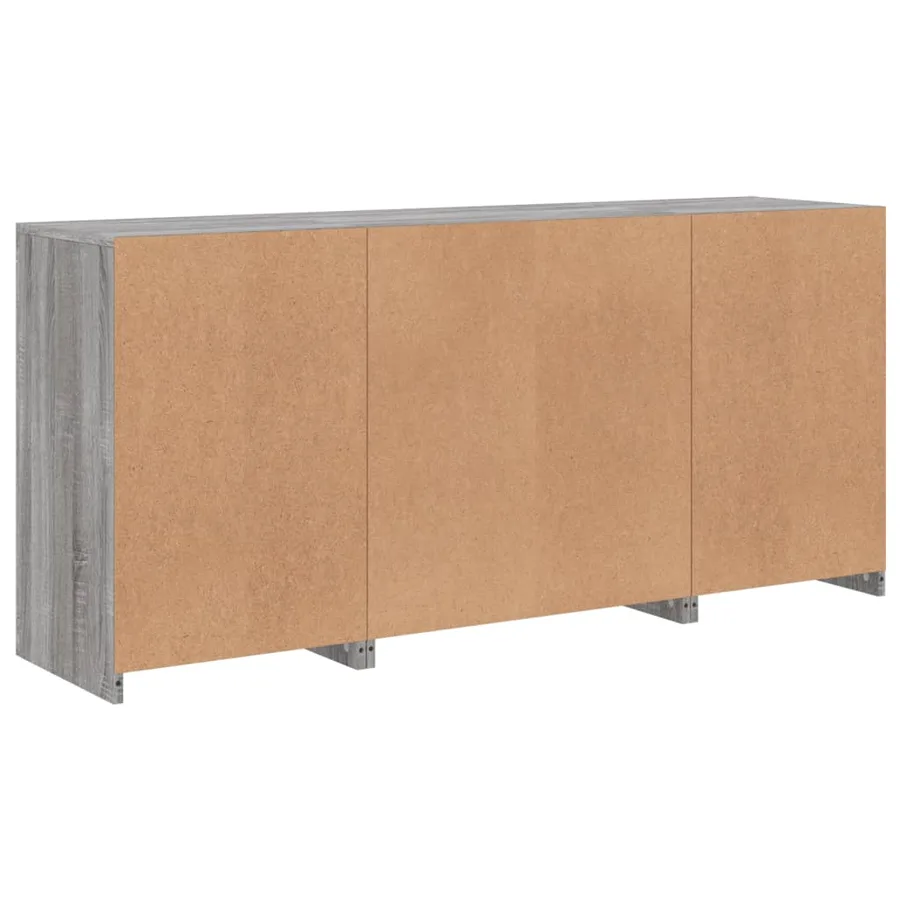 Buffet avec lumières LED sonoma gris 142,5x37x67 cm - 8