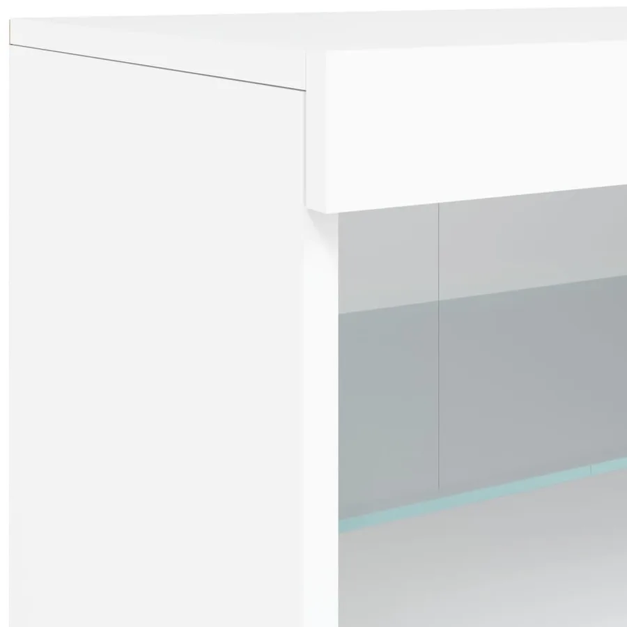 Buffet avec lumières LED blanc 60x37x67 cm - 10