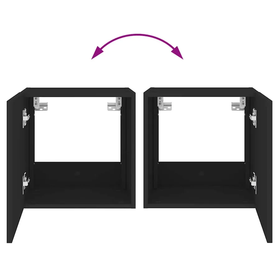 Meuble TV mural avec lumières LED noir 40,5x35x40 cm - 13
