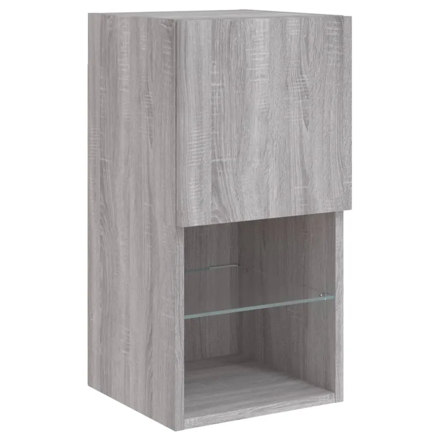 Unités murales TV avec LED 6 pcs gris sonoma bois d'ingénierie - 8