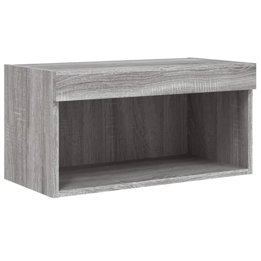 Unités murales TV avec LED 6 pcs gris sonoma bois d'ingénierie - 9