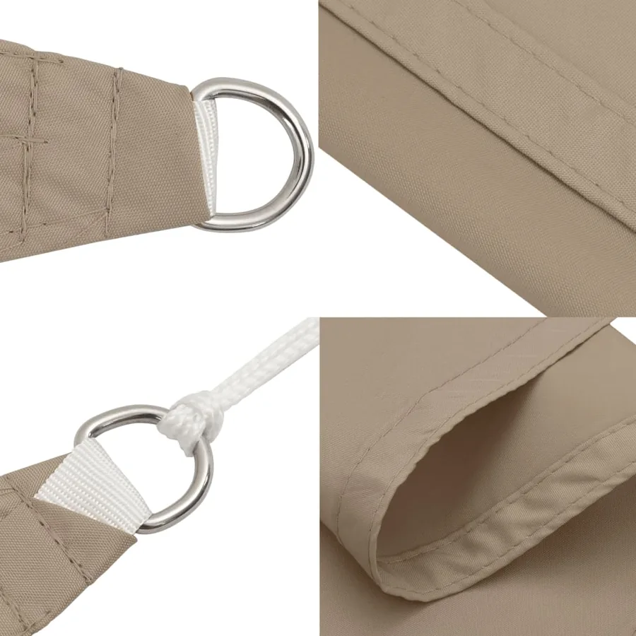 Voile de parasol tissu oxford triangulaire 3x4x4 m taupe - 7