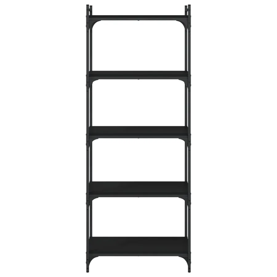 Bibliothèque à 5 niveaux noir 60x30x154 cm bois d'ingénierie - 4