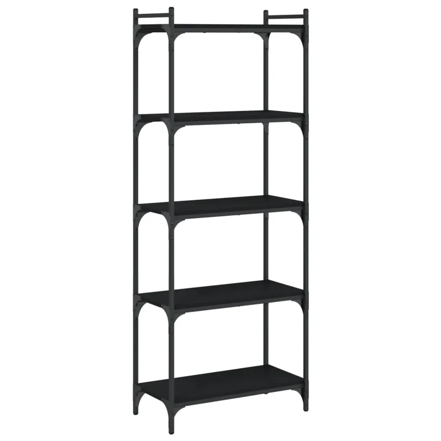 Bibliothèque à 5 niveaux noir 60x30x154 cm bois d'ingénierie - 6