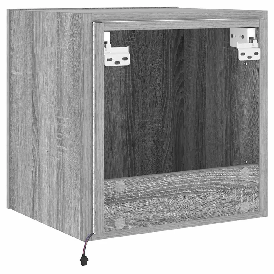 Meubles TV muraux et lumières LED 2pcs sonoma gris 40,5x35x40cm - 12