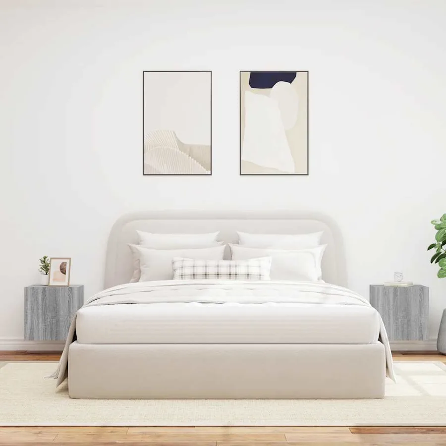 Meubles TV muraux et lumières LED 2pcs sonoma gris 40,5x35x40cm - 4