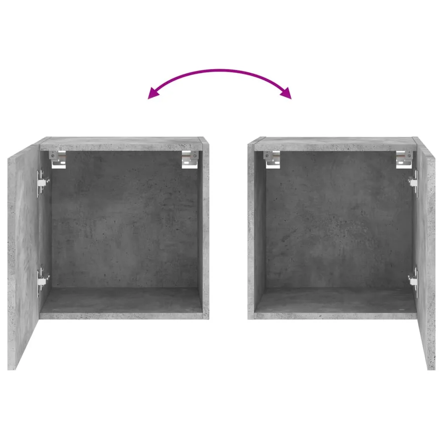 Meubles TV muraux 2 pcs gris béton 40,5x30x40cm bois ingénierie - 11