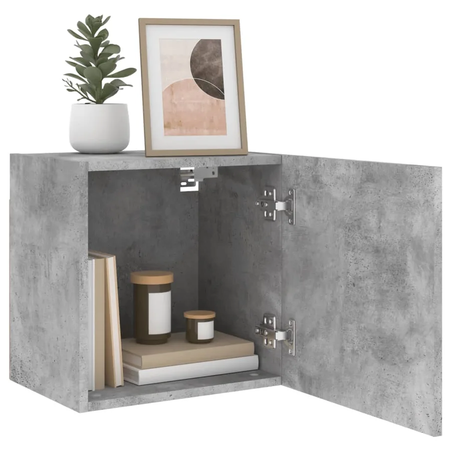 Meubles TV muraux 2 pcs gris béton 40,5x30x40cm bois ingénierie - 5