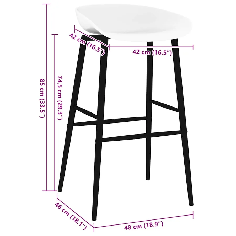 Chaises de bar lot de 2 blanc - 7