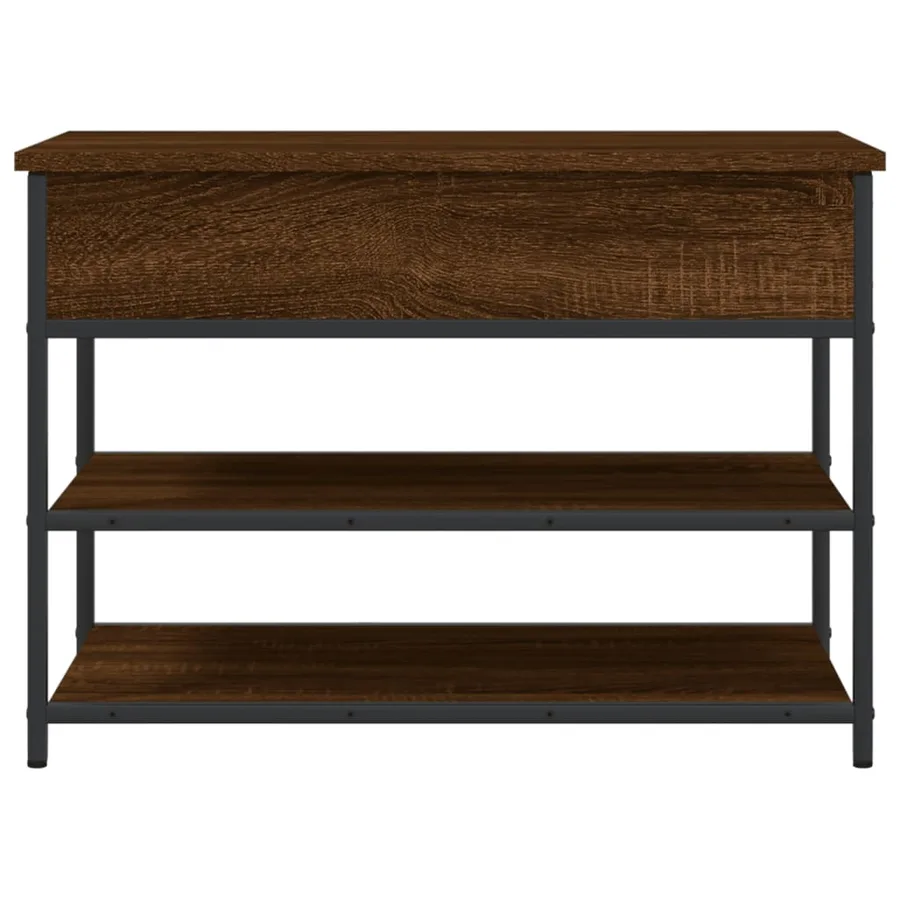 Banc à chaussures chêne marron 70x42,5x50 cm bois d'ingénierie - 7