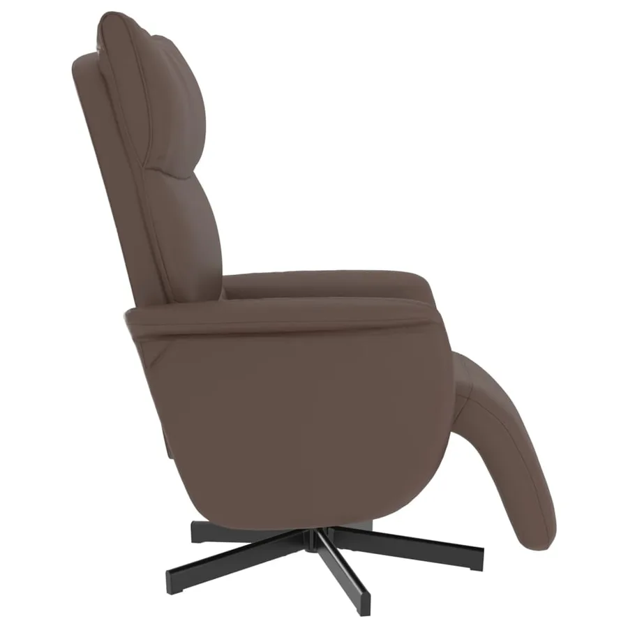 Fauteuil inclinable avec repose-pieds marron similicuir - 4