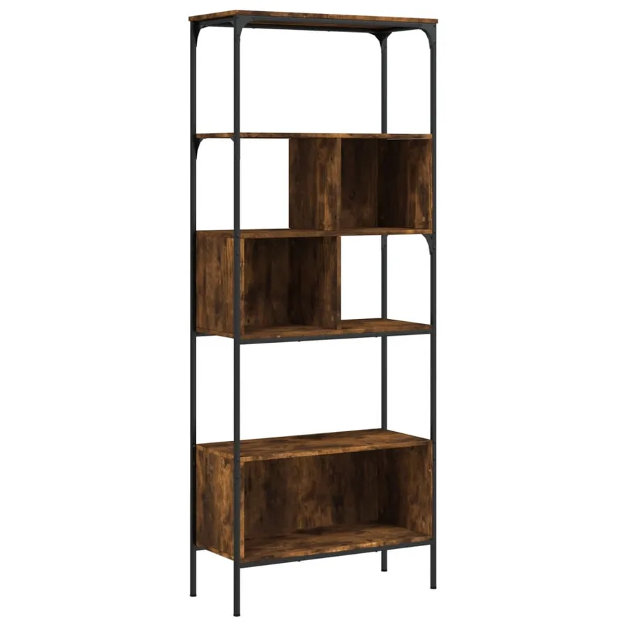Bibliothèque 5 niveaux chêne fumé 76x33x188,5 cm - 2
