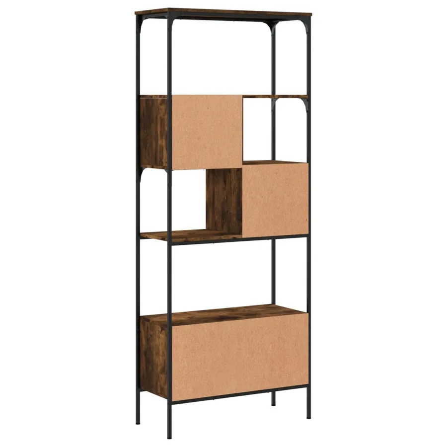 Bibliothèque 5 niveaux chêne fumé 76x33x188,5 cm - 7