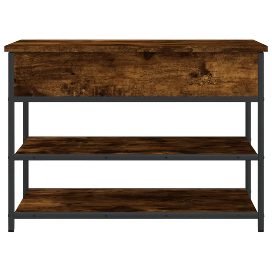 Banc à chaussures chêne fumé 70x42,5x50 cm bois d'ingénierie - 7