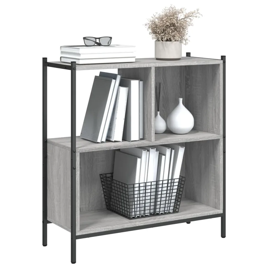 Bibliothèque sonoma gris 72x28x77,5 cm bois d'ingénierie - 4