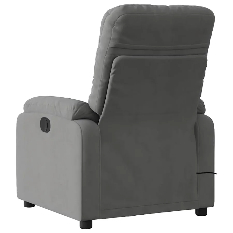 Fauteuil inclinable de massage gris foncé tissu microfibre - 4