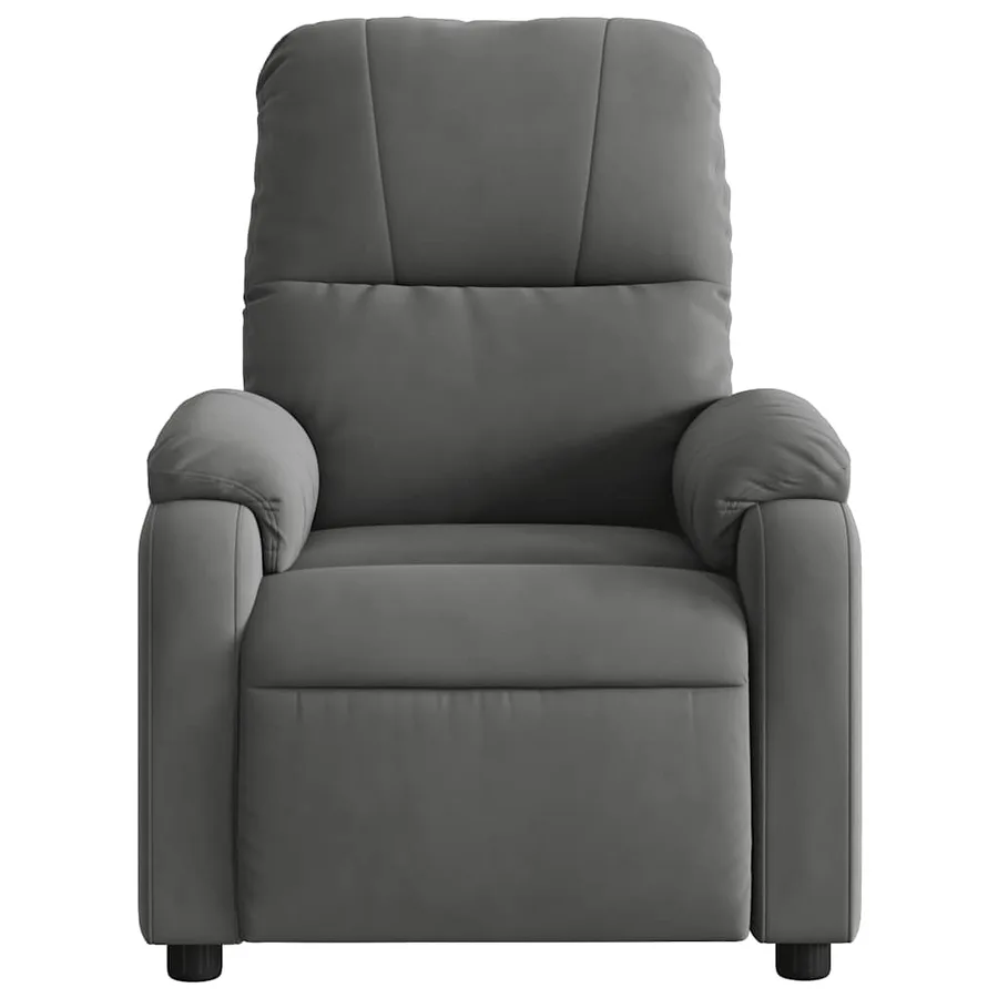 Fauteuil inclinable de massage gris foncé tissu microfibre - 7