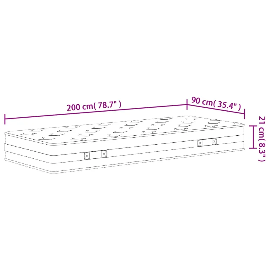 Matelas à ressorts bonnell moyen 90x200 cm - 9