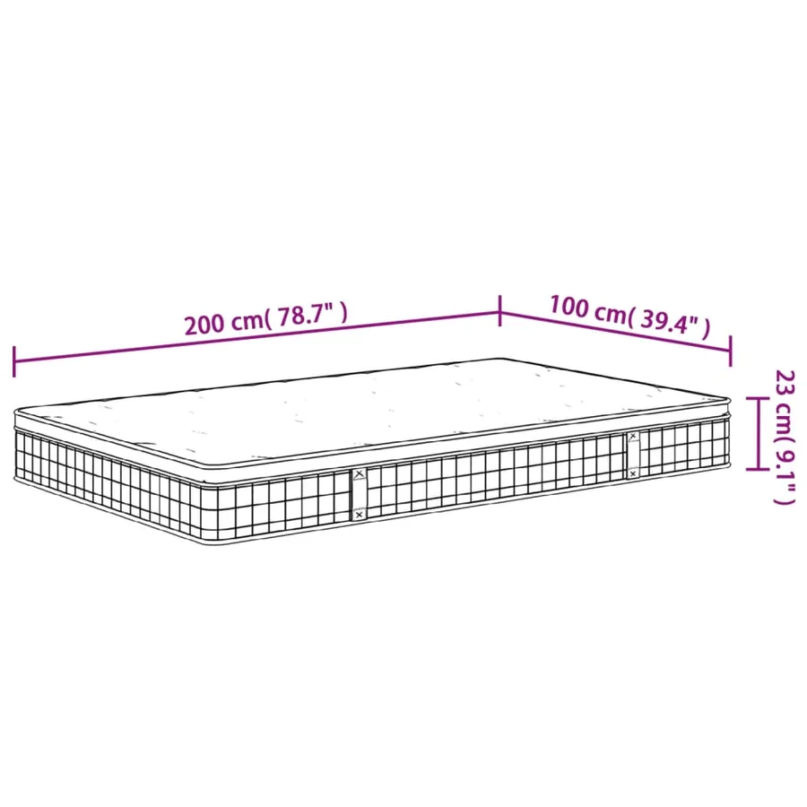 Matelas à ressorts bonnell moyen 100x200 cm - 9