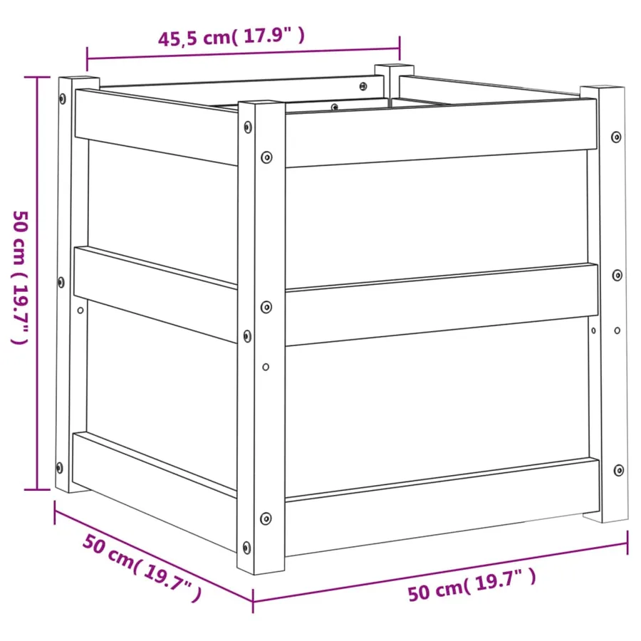 Jardinières 2 pcs bois de pin imprégné - 12