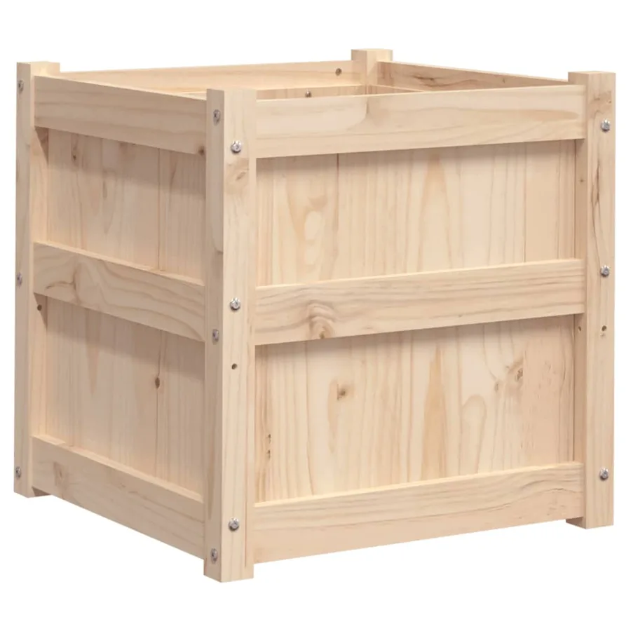 Jardinière 50x50x50 cm bois de pin massif - 7