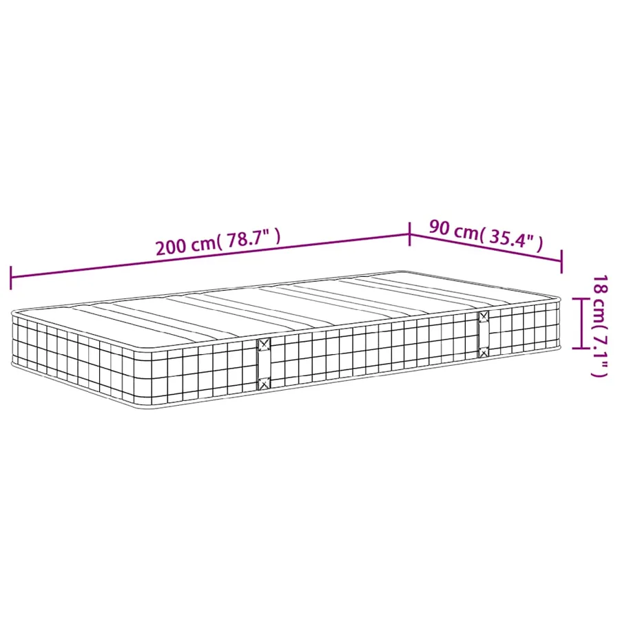 Matelas à ressorts bonnell moyen 90x200 cm - 10