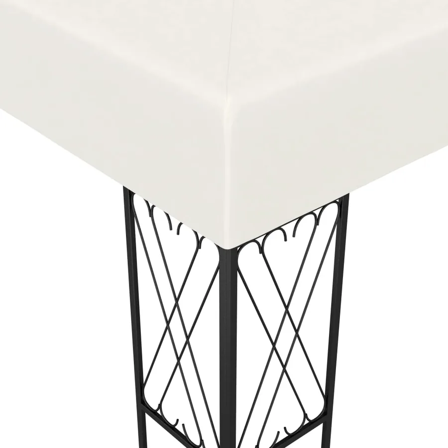 Tonnelle avec guirlande lumineuse à LED 3x4 m Crème Tissu - 6