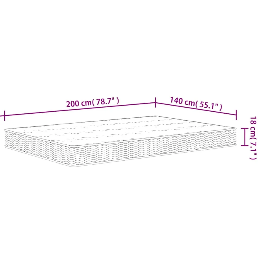 Matelas à ressorts bonnell moyen 140x200 cm - 7