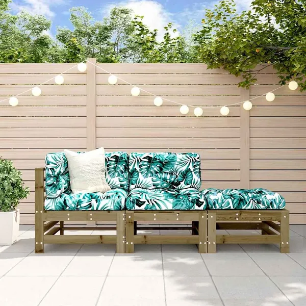 Salon de jardin 3 pcs bois de pin imprégné